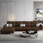 Morken LHS 6 Seater L Shape Sofa Set for Living Room (Brown) Premium Fabric Sofa