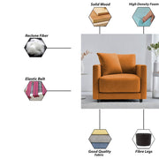 Dominic 1 Seater Sofa Set for Living Room (Black Grey Fabric) Premium Fabric Sofa