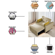 Alfred 1 Seater Sofa Cum Bed Sofa Set for Living Room (Maroon Fabric) Premium Fabric Sofa