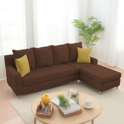 Jester 4 Seater Sofa Set with Center Table for Living Room (Brown Colour) Premium Fabric Sofa