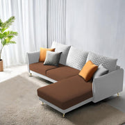 Casaliving Stanly LHS 4 Seater L Shape Sofa Set for Living Room (Blue Fabric) Premium Fabric Sofa