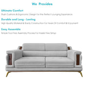 Falconar 3 Seater Sofa Set for Living Room (Grey Fabric) Premium Fabric Sofa