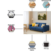 Minta 2 Seater Sofa Set for Living Room (Black - Colour Fabric) Premium Fabric Sofa Set for Living Room