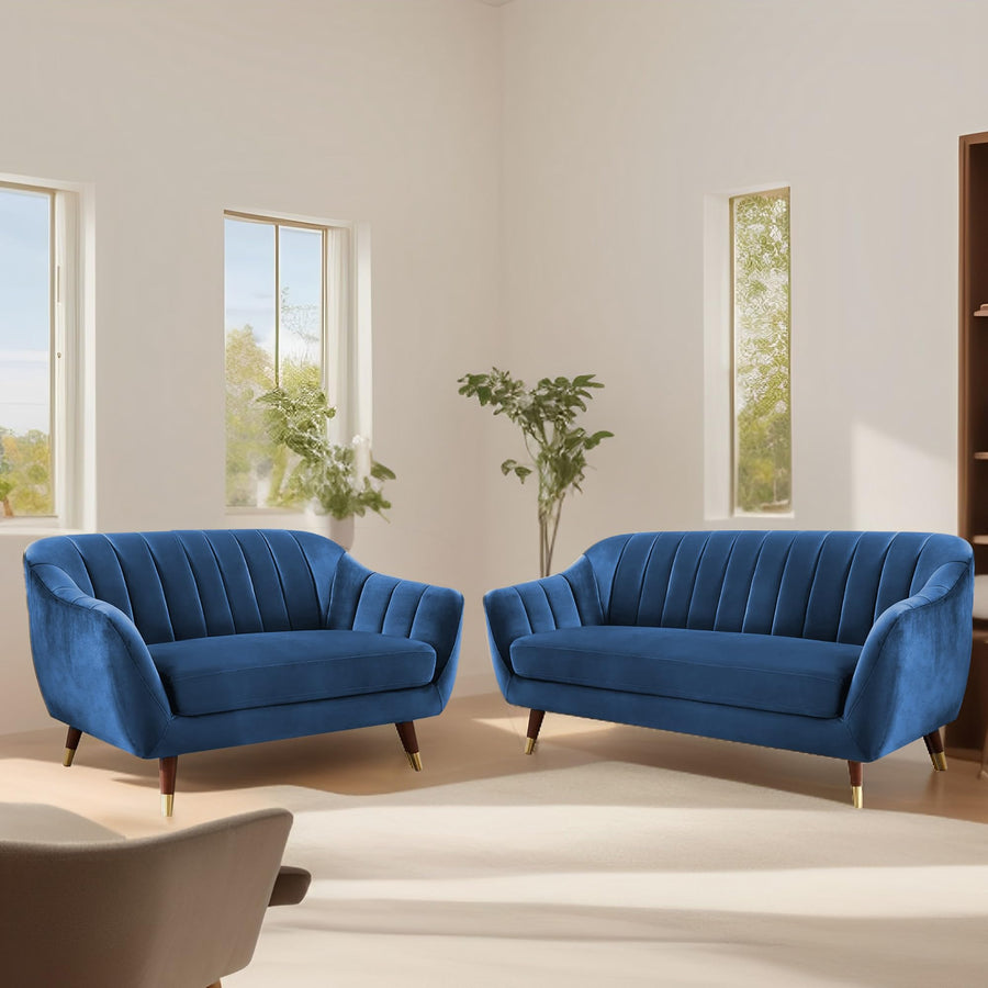 Casaliving Anyse 3+2 Seater Sofa Set for Living Room (Blue- Colour) Premium Fabric Sofa Set for Living Room
