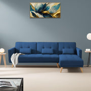 Convertible Futon RHS 4 Seater Sofa Cum Bed with Adjustable Backrest Sofa for Living Room (Blue Grey Colour) Premium Fabric Sofa