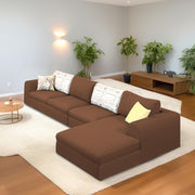 Badger LHS 6 Seater L Shape Sofa Set for Living Room (Black Fabric) Premium Fabric Sofa