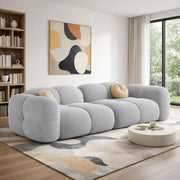 Casaliving Vetras Modern Velvet Bubble Cloud Sofa, Tufted Design Upholstered 3 Seater Sofa Set for Living Room,(Blue Colour) Premium Velvet Fabric Sofa