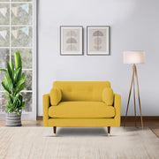 Grover 1 Seater Sofa Set for Living Room (Yellow Fabric) Premium Fabric Sofa