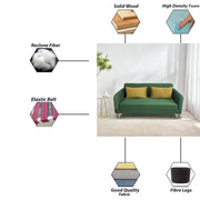 Deren 3 Seater Sofa Set for Living Room (Green Colour) Premium Fabric Sofa