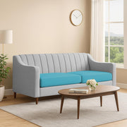 Mobius 3 Seater Sofa Set for Living Room (Turquise Grey Colour Sofa) Premium Fabric Sofa for Living Room