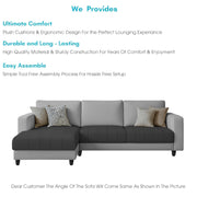 Oslo 4 Seater LHS L Shape Sofa Set for Living Room (Black Grey Fabric) Premium Fabric Sofa Set for Living Room