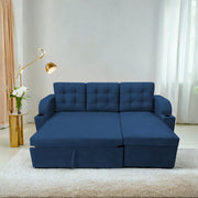 Grance LHS 4 Seater Corner Sofa Cum Bed for Living Room (Black Fabric) Premium Fabric Sofa