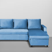 Asper RHS 4 Seater L Shape Sofa Set for Living Room (Turquise Fabric) Premium Fabric Sofa