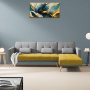 Convertible Futon RHS 4 Seater Sofa Cum Bed with Adjustable Backrest Sofa for Living Room (Blue Grey Colour) Premium Fabric Sofa