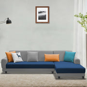 Casaliving Kaven LHS 4 Seater L Shape Sofa Set for Living Room (Black Fabric)