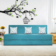 Mapron 1 Seater Sofa Cum Bed with 1 Cushions for Living Room (Black Fabric) Premium Fabric Sofa 2.5x6 Feet