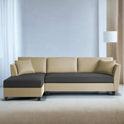 Casaliving Marvin LHS 4 Seater L Shape Sofa Set for Living Room (Black Fabric) Premium Fabric Sofa