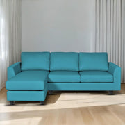 Danver LHS 4 Seater L Shape Sofa Set for Living Room (Turquise Fabric) Premium Fabric Sofa