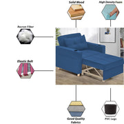 Casaliving Treshta Single Seater Sofa Cum Bed Sofa Set for Living Room (Blue Fabric -Colour Fabric) Premium Fabric Sofa Set