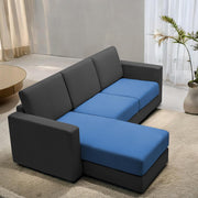 Casaliving Stoiny LHS 4 Seater L Shape Sofa Set for Living Room (Black Fabric) Premium Fabric Sofa