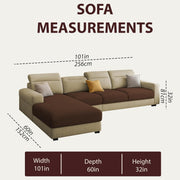 Orion LHS 6 Seater L Shape Sofa Set for Living Room (Cream Brown Colour) Premium Fabric Sofa