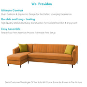 Neyami LHS 6 Seater L Shape Sofa Set for Living Room (Orange) Premium Fabric Sofa Set