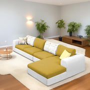 Badger LHS 6 Seater L Shape Sofa Set for Living Room (Black Fabric) Premium Fabric Sofa