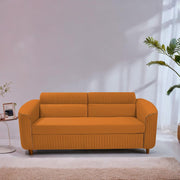 Torrato 3 Seater Sofa Cum Bed for Living Room (Orange Colour Fabric) Premium Fabric Sofa