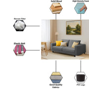 Minta 2 Seater Sofa Set for Living Room (Black - Colour Fabric) Premium Fabric Sofa Set for Living Room