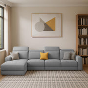 Orion LHS 6 Seater L Shape Sofa Set for Living Room (Grey Colour) Premium Fabric Sofa