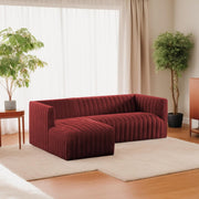 Rowan LHS 4 Seater L Shape Sofa Set for Living Room (Maroon Fabric) Premium Fabric Sofa