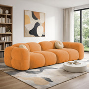 Casaliving Vetras Modern Velvet Bubble Cloud Sofa, Tufted Design Upholstered 3 Seater Sofa Set for Living Room,(Blue Colour) Premium Velvet Fabric Sofa