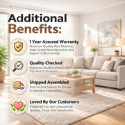 Casaliving Flexora Modern Velvet Fabric Upholstered 3 Seater Sofa Set with Ottoman for Living Room, Premium Velvet Fabric Sofa (Black Colour)
