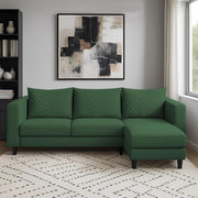 Mikasa 4 Seater RHS L Shape Sofa Set for Living Room (Green Fabric) Premium Fabric Sofa Set for Living Room