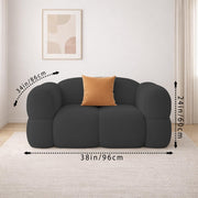 Vetras Modern Velvet Bubble Cloud Sofa, Tufted Design Upholstered 3+1 Seater Sofa Set for Living Room, (Black Colour) Premium Velvet Fabric Sofa