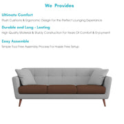 Letty 3 Seater Sofa Set for Living Room (Brown Grey Colour) Premium Fabric Sofa
