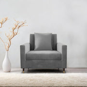 Garcia 1 Seater Sofa Set for Living Room (Black Colour) Premium Fabric Sofa