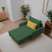 Vive 1 Seater Lounge Sofa for Living Room (Green Colour) Premium Fabric Sofa