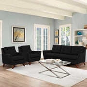 Slove 3 +1 + 1 Seater Sofa Set for Living Room | Color - Cream Black | Premium Fabric Sofa