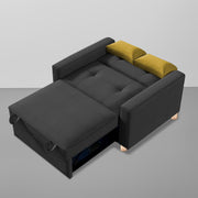 Alfred 1 Seater Sofa Cum Bed Sofa Set for Living Room (Maroon Fabric) Premium Fabric Sofa