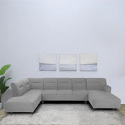 Ragno 8 Seater U Shape Sofa Set for Living Room (Grey Fabric) Premium Fabric Sofa