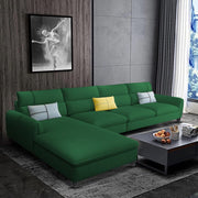 Francis 6 Seater Sofa Set for Living Room (Green Fabric) Left Side Sofa