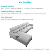 Janifer LHS 6 Seater L Shape Sofa Set for Living Room (Grey Colour) Premium Fabric Sofa Set