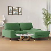 Latieo RHS 2 Seater Lounger L Shape Sofa Set for Living Room (Light Green) Premium Fabric Sofa