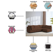 Lenser L Shaped Sofa Set for Living Room (Brown Fabric) Premium Fabric Sofa Set