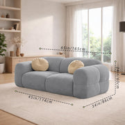 Vetras Modern Velvet Bubble Cloud Sofa, Tufted Design Upholstered 3+2 Seater Sofa Set for Living Room, (Brown Colour) Premium Velvet Fabric Sofa