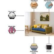 Minta 2 Seater Sofa Set for Living Room (Black - Colour Fabric) Premium Fabric Sofa Set for Living Room