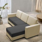 Casaliving Stoiny LHS 4 Seater L Shape Sofa Set for Living Room (Black Fabric) Premium Fabric Sofa