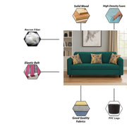 Lifestyle 3 Seater Sofa for Living Room (Black Colour Fabric)