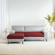 Casaliving Amelia RHS 6 Seater L Shape Sofa Set for Living Room (Black Fabric) Premium Fabric Sofa